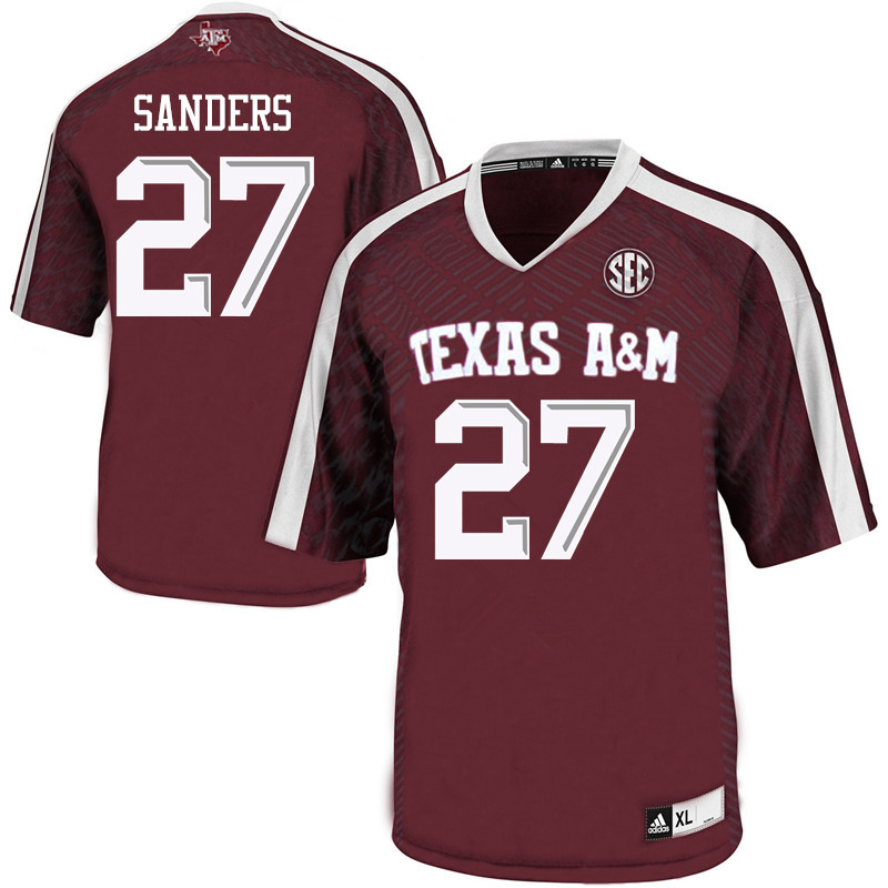 Men #27 AJ Sanders Texas A&M Aggies College Football Jerseys Sale-Maroon